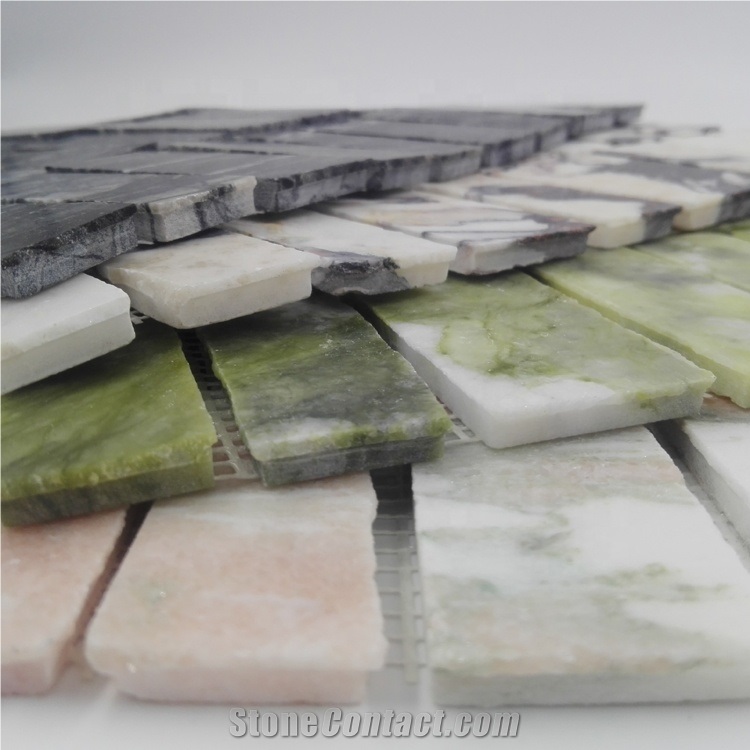 Cheap Wall Designs Different Color Marble Mosaic