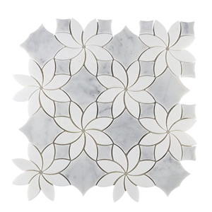 Cheap Wall Designs Waterjet Flower Mosaic Tiles