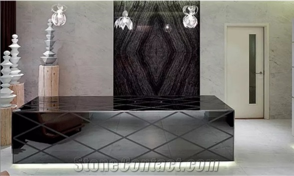 China Black Froest Wooden Gain Marble Entrance