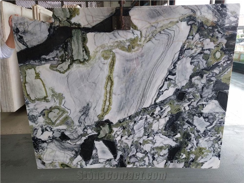China Ice Jade Green Marble Stone Slab