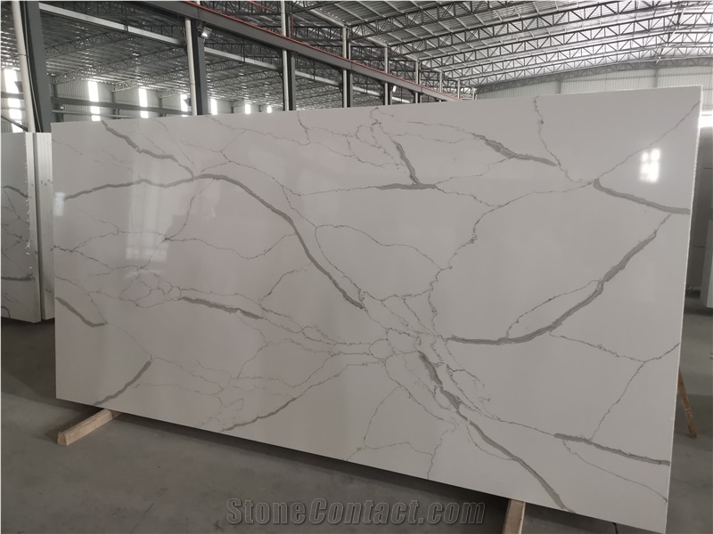 Chinese Man Made Stone White Quartz Slab Images