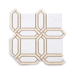 Cream Carrara White Marble Mosaic