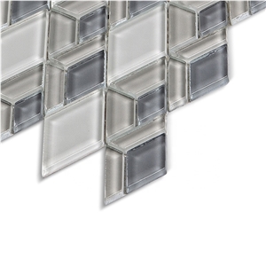 Cream Glossy Diamond Backsplash Glass Tile