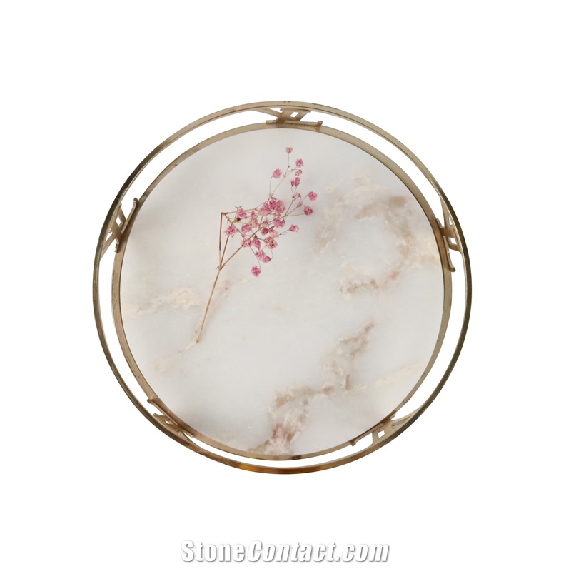 Factory Direct Round Marble Tray Decorations