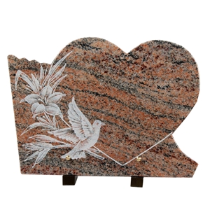 French Style Red Symphony Granite Headstones