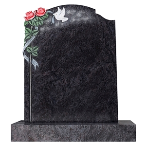 Grey Granite Monument with Three Heart