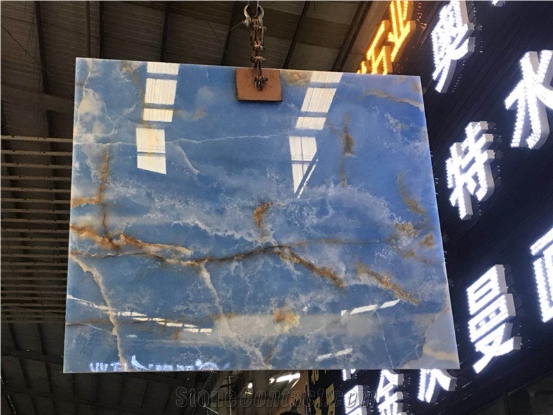 Highly Polished Bolivia Blue Onyx Marble Slabs