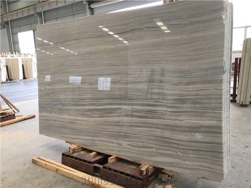 Light Grey Putin Wood Marble Slabs Bathroom Tiles