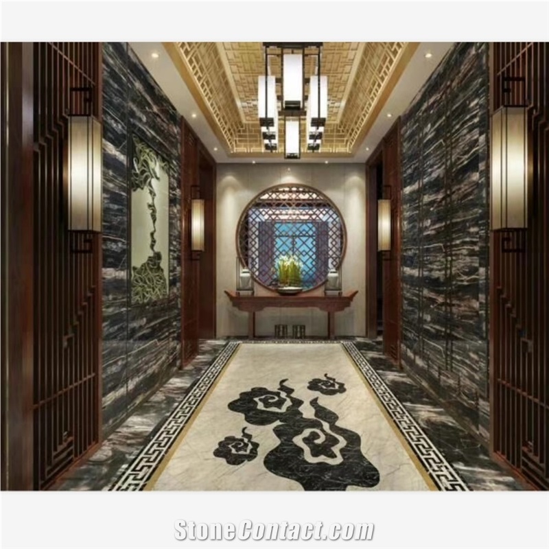 Luxury Phantom Black Marble Home Wall Covering