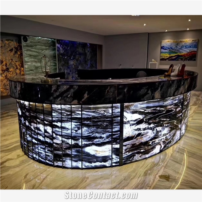 Luxury Phantom Black Marble Table Desk Tops