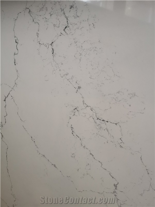 Manufacturer White Carrara Quartz Slabs for Sale