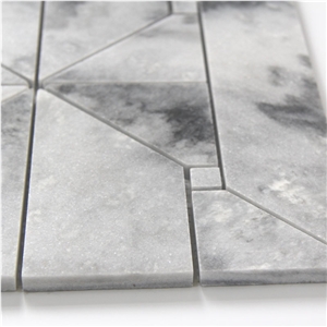 Marmala White Mosaic Triangle Mosaic Tiles