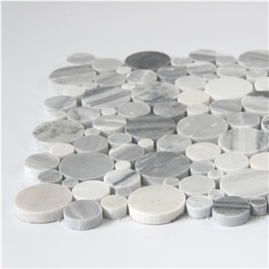 Marmala White Penny Round Marble Mosaic Tile