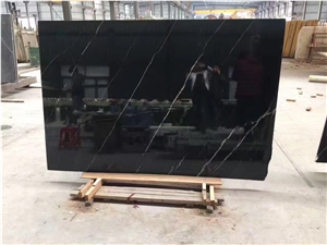 Nero Marquina Black with White Veins Marble Slabs