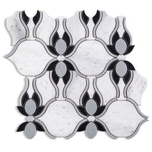 Nero Marquina Italy Grey Hydrangea Marble Mosaic