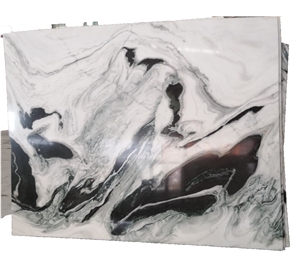 Panda Marble White with Black Veins