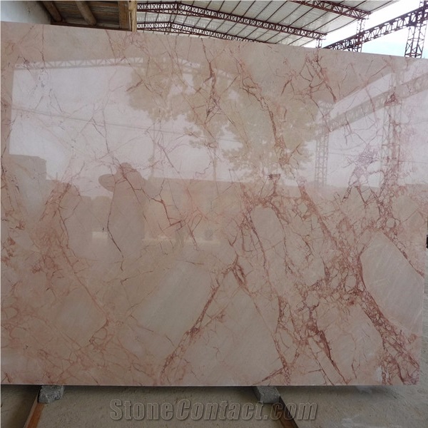 Pink Marble Chinese Flower Beige Marble Polished