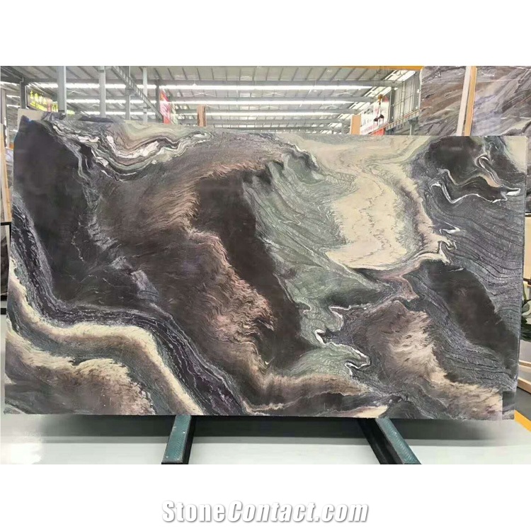 Polished French Purple Brown Marble Slabs