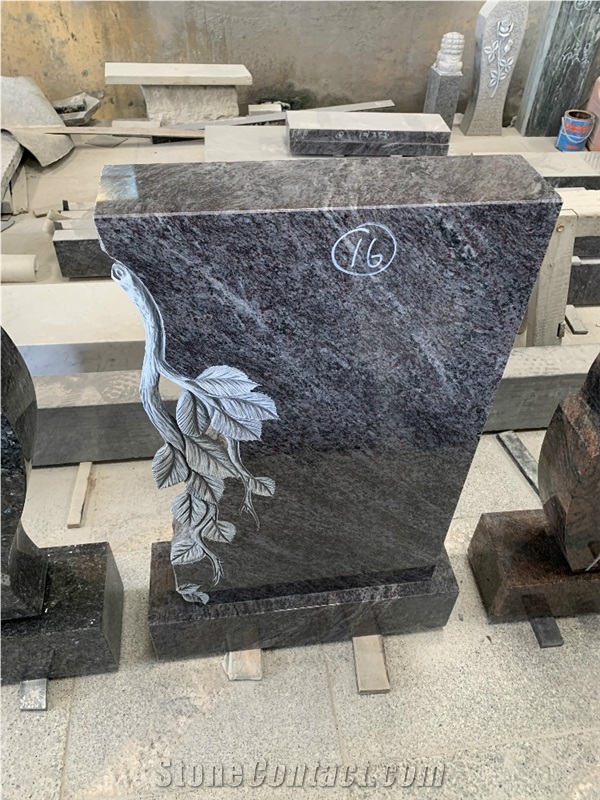Polished Germany Style Granite Gravestone Design