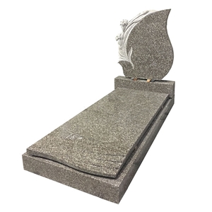 Polished Indian Black Granite Cemetery Tombstone