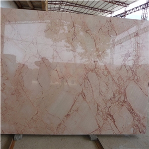 Polished Pink Rose Vein Marble Interior Slab Tiles
