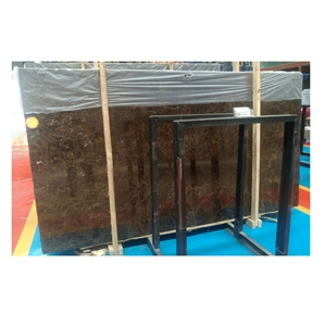 Polished Slab Dark Emperador Brown Marble