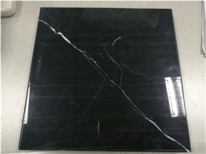 Polished Volos Black Marble Flooring Application