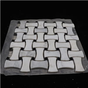 Popular Woven Pattern Oriental White Mosaic Tiles