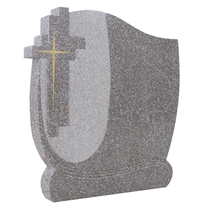 Red Granite Headstone Carving Cross