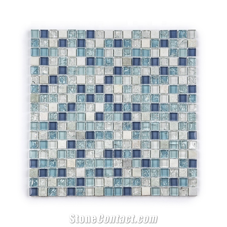 Shaanna Mixed Blue and White Ice Flower Mosaic