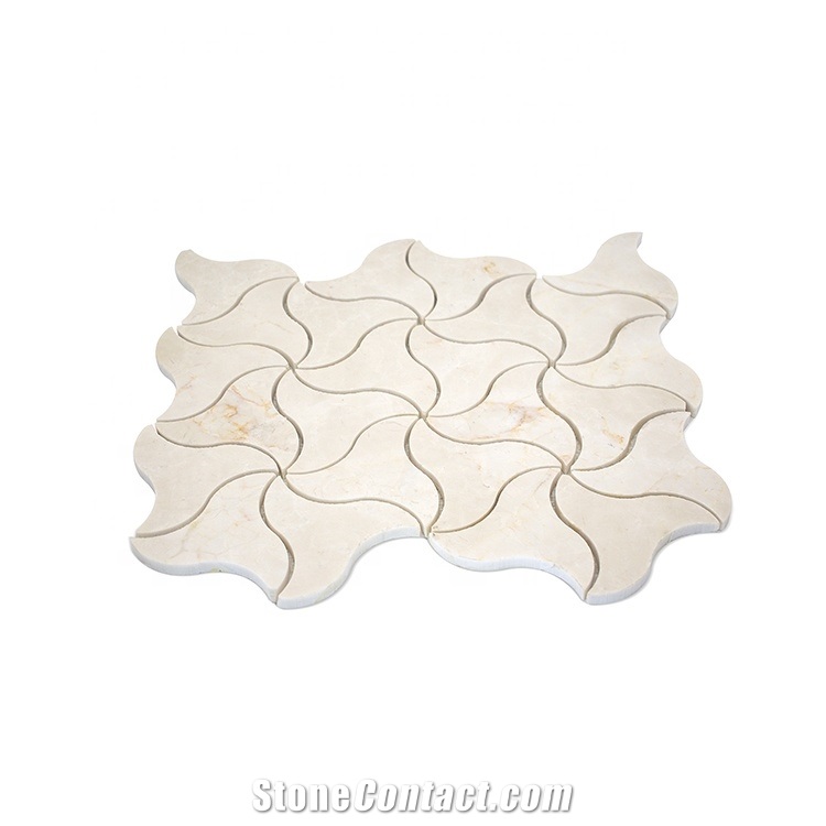 Spanish Cream Waterjet Irregular Mosaic Tiles