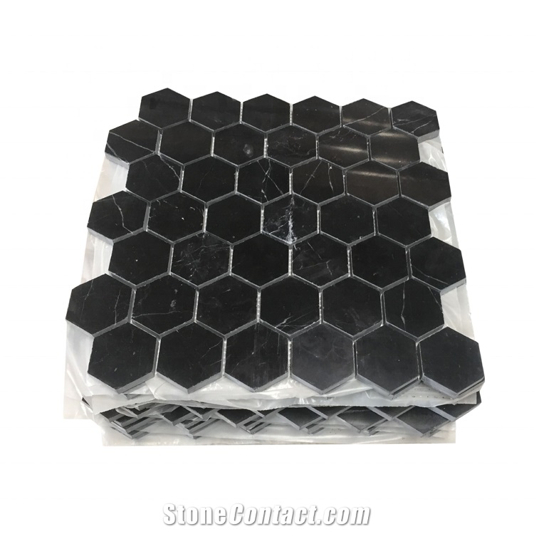 Stone Black Basalt Hexagon Mosaic Tile from China - StoneContact.com