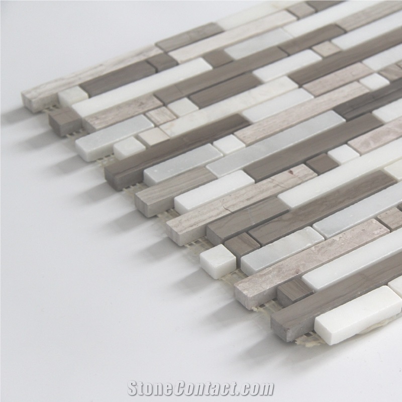 Strip Design Stone Mosaic Tile for Wall