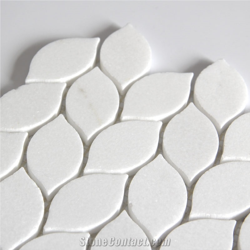 Thassos White Polished Leaf Shape Mosaic Tiles from China ...