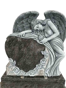 Weeping Angel Wing Engraving Memorial Tombstone