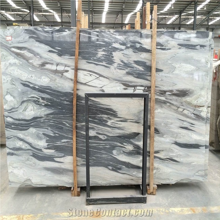 White and Grey Cloudy Veins Cloud Gray Marble