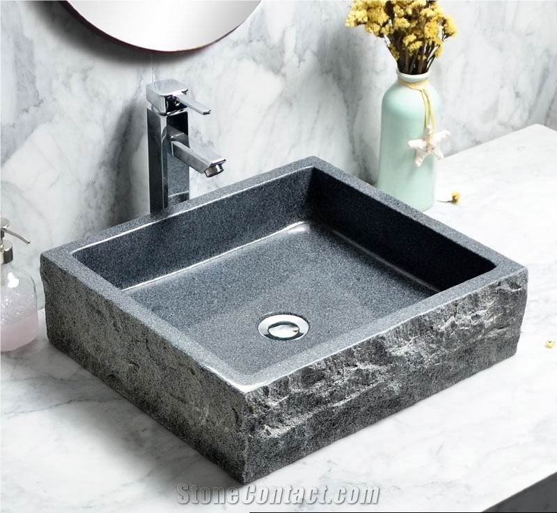 G654 Dark Grey Granite Vessel Sinks Wash Basins