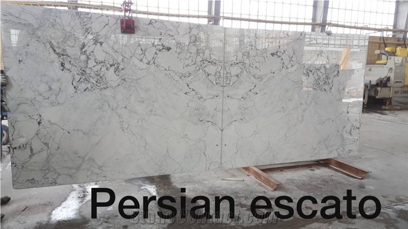 Persian Sacto Marble Slab, Iran White Marble