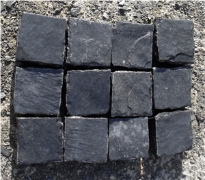 Chittor Black Limestone Cobble Stone Pavers