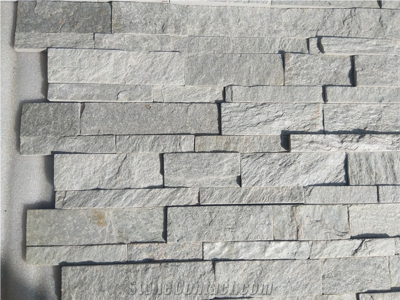 Indian White Quartzite Ledge Stone, Wall Cladding