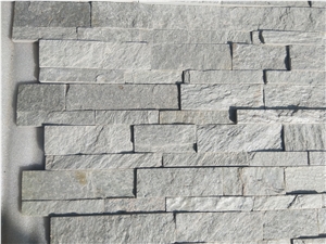 Indian White Quartzite Ledge Stone, Wall Cladding