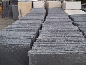 Kadappa Black Tumbled Limestone Pavers