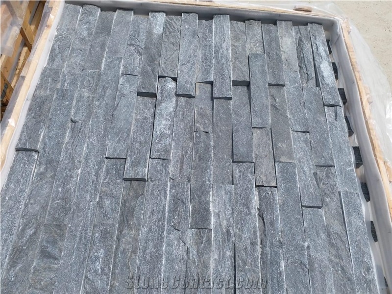 Monsoon Black Quartzite Rockface Split Tiles