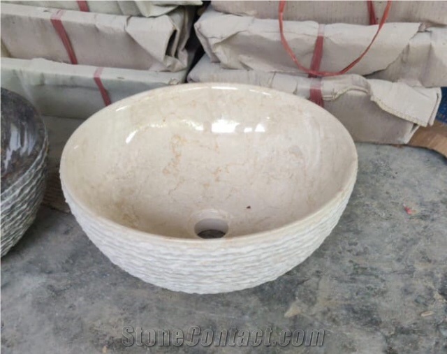Marble Thin Washbasin, Marble Thin Vessel Basin, Marble Sinks, Stone Basin