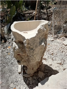 Pedestal Wash Basin, Free Standing Basin, Riverstone Pedestal Basin