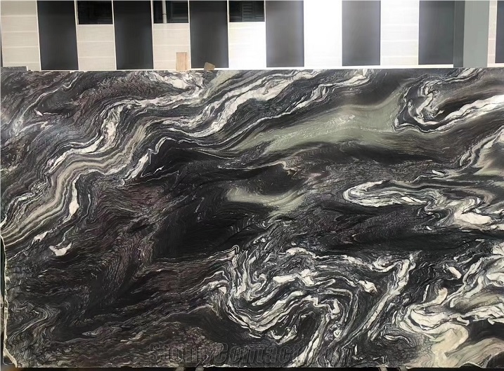 Italy Cipollino Ondulato Marble Slab, Verde Luana Marble