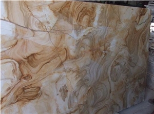 Teak Wood Marble Slab