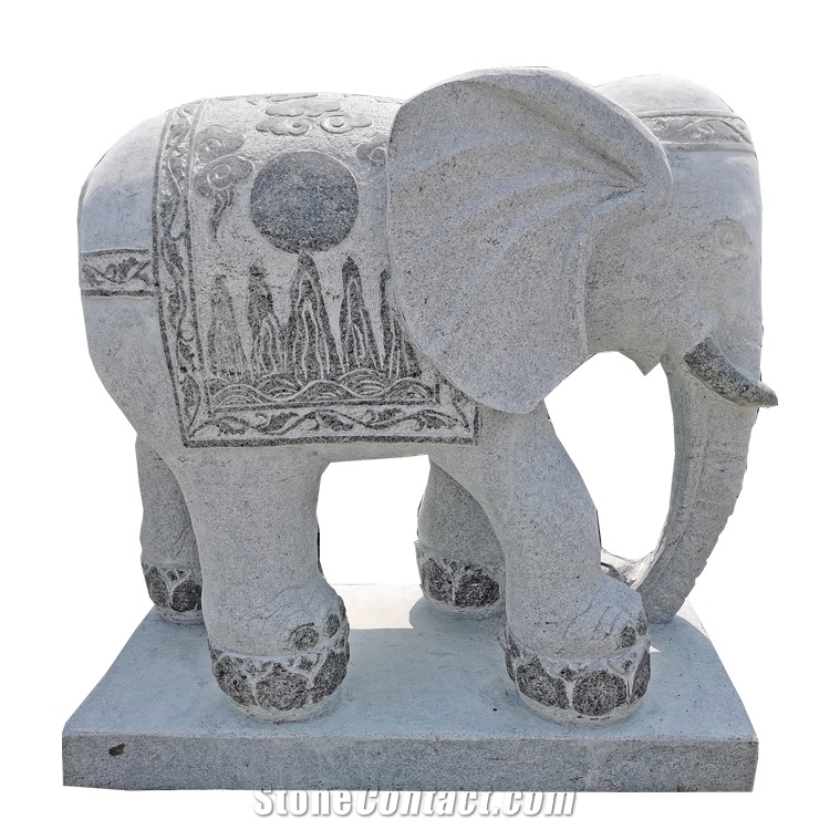 Animal Sculptures Carved Stone Jn-Elephant