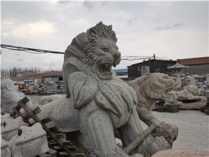 Carved Stone Animal Sculpture Jn-Lion