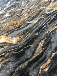 Black Golden River Marble Slabs